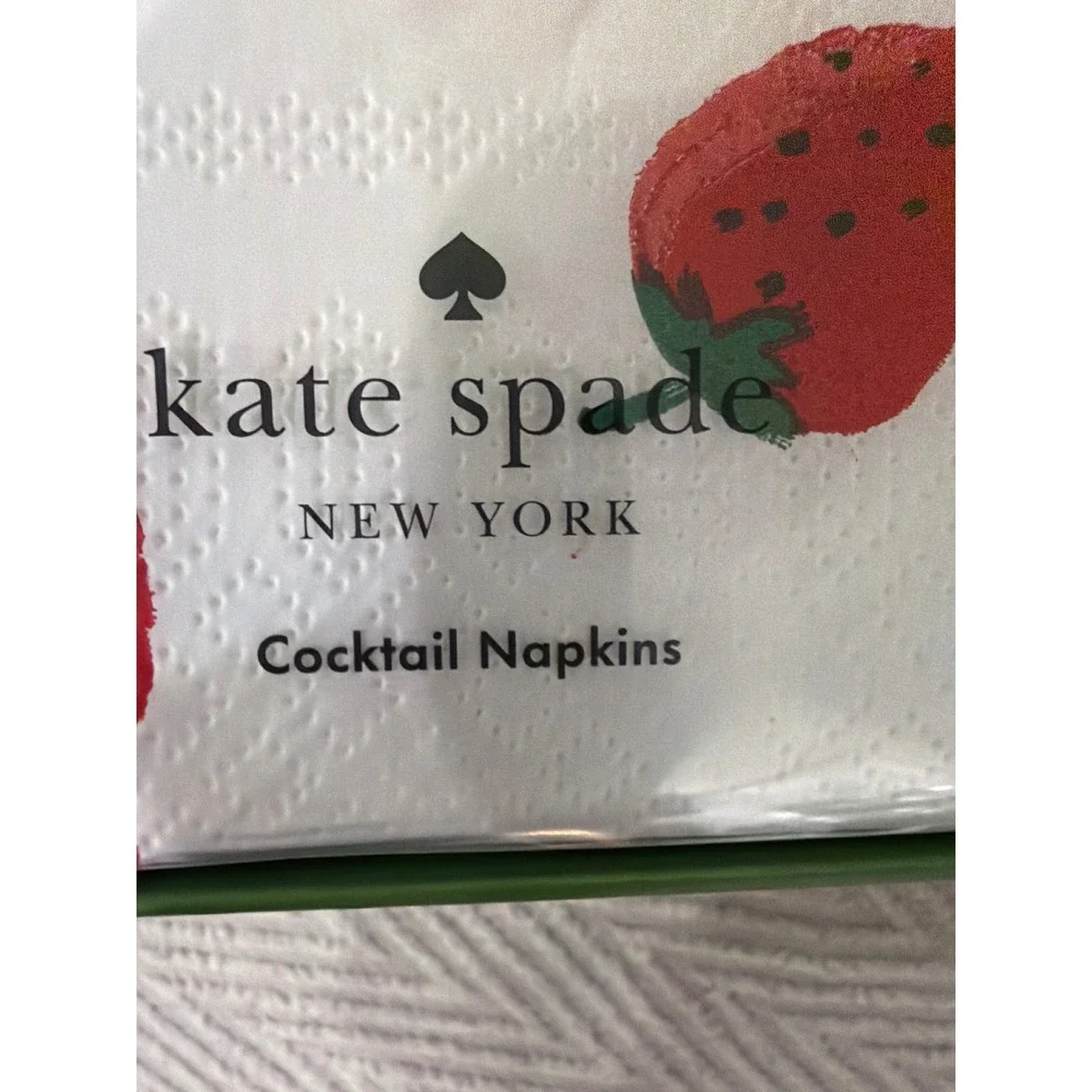 Kate Spade New York Strawberry Cocktail Napkin Set 50 Count Red White 10060126